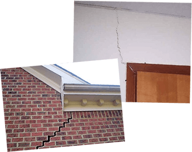 Cracks showing foundation repair warning signs