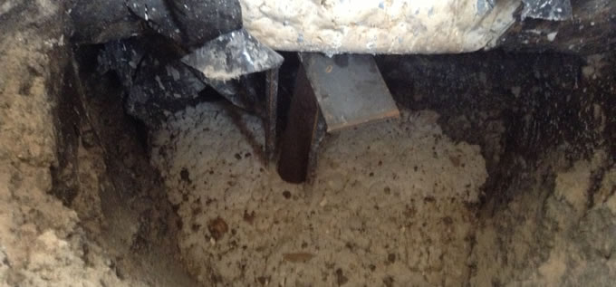 Exterior concrete slab foundation repair process photo 14 in Corpus Christi, Texas