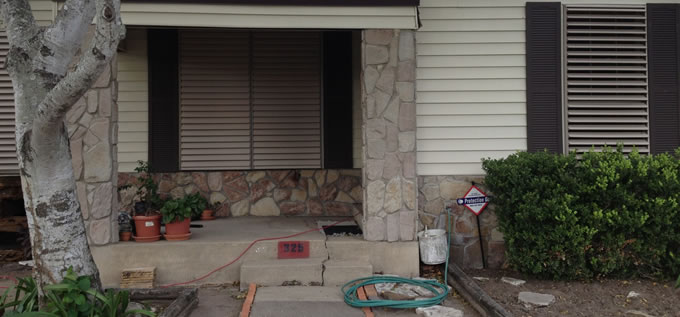 Wood framed house leveling in Corpus Christi